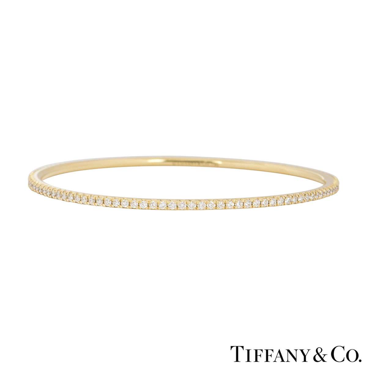 Tiffany & Co. 18k Yellow Gold Diamond Metro Bangle 1.59ct | Rich Diamonds